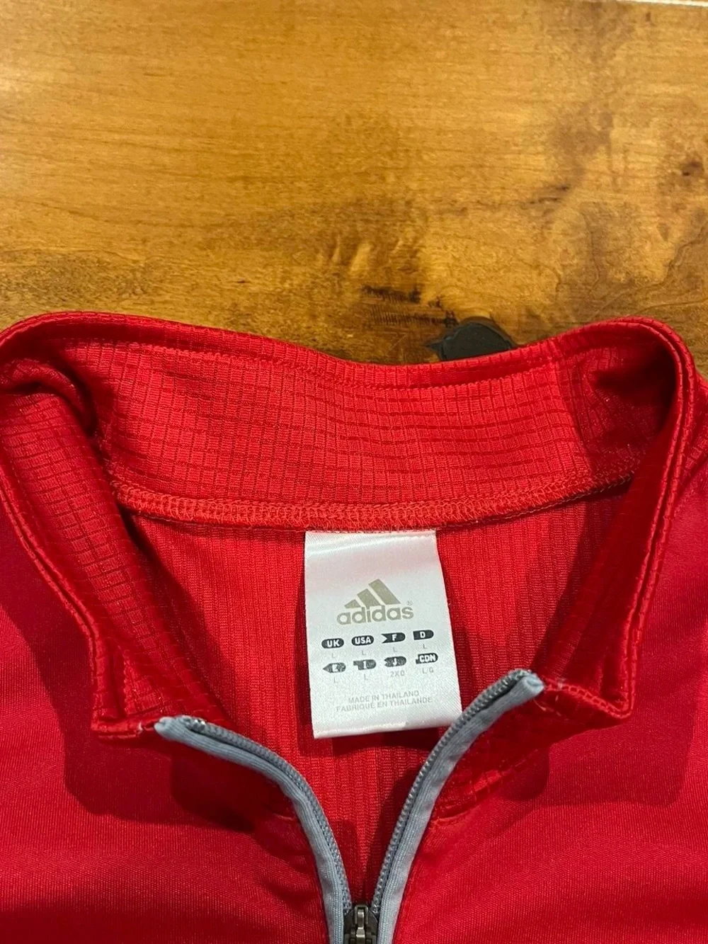 Adidas Red Athletic Half-Zip Shirt